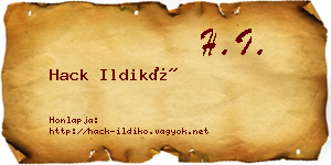 Hack Ildikó névjegykártya
